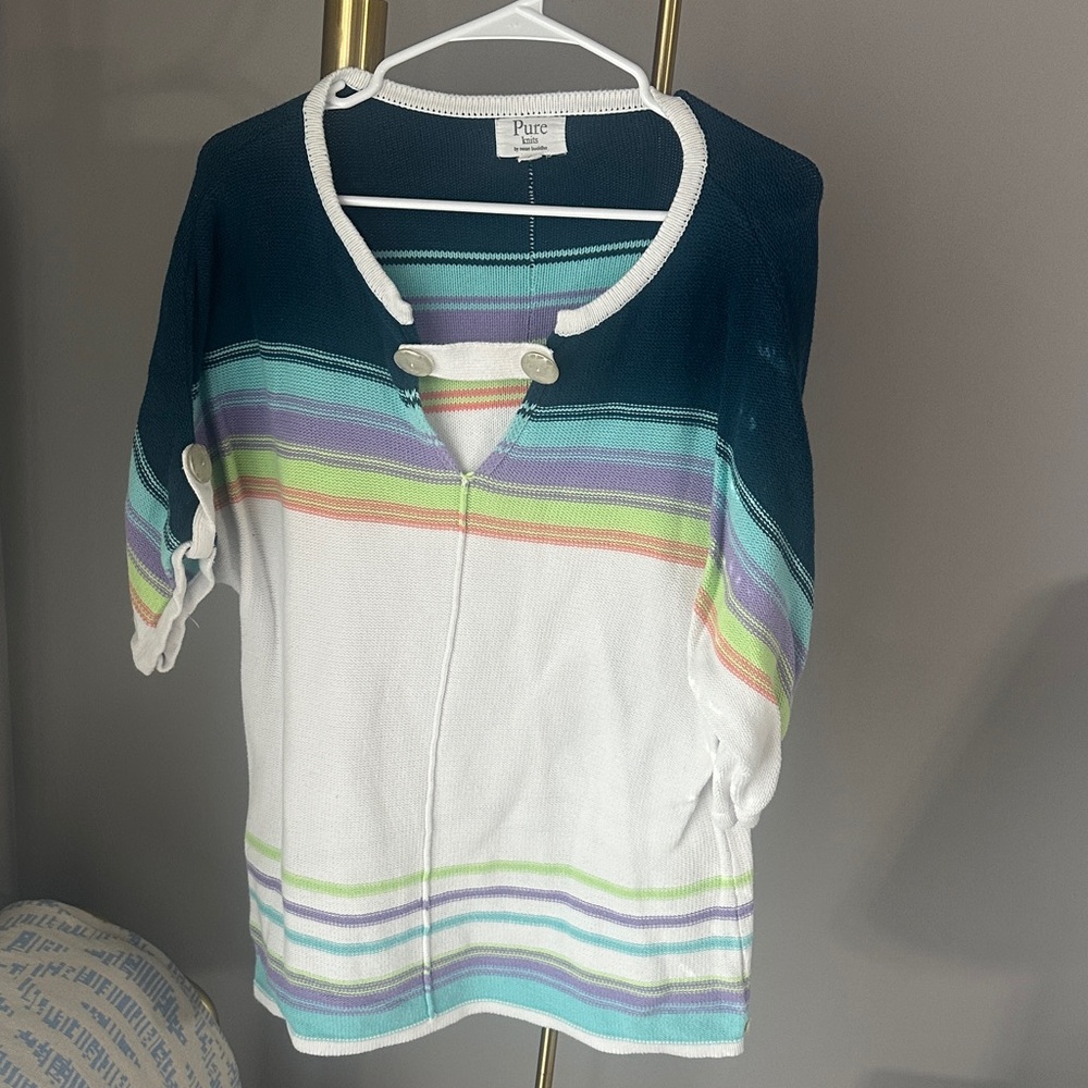 Neon Buddha Women's Striped Short Sleeve Tee